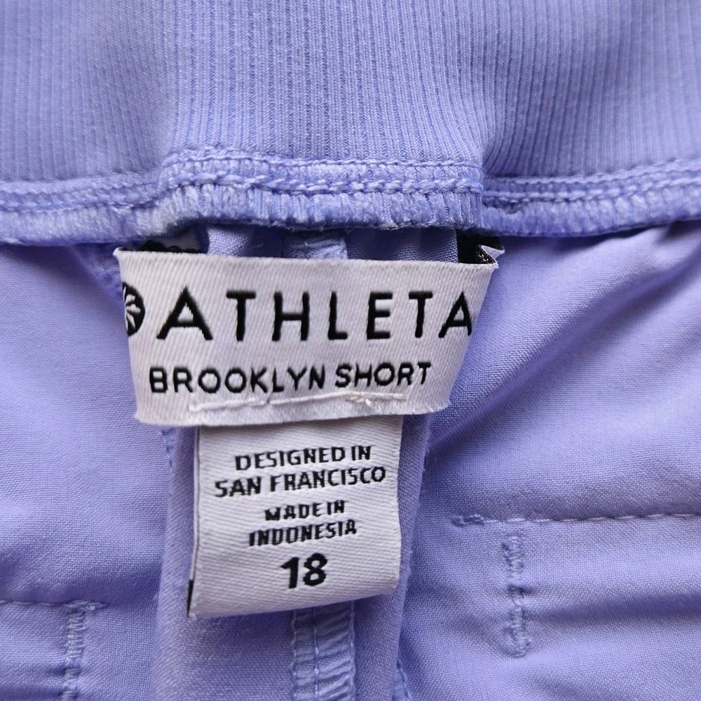 Athleta Size 18 Brooklyn Shorts Pastel Purple Pockets Travel‎ Beach Loungewear - Picture 4 of 7